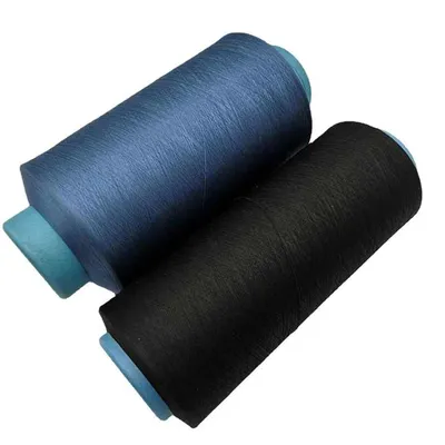 Polyester Air Textured Yarn 250d 300d SD RW DTY Dope Dyed Color Yarn High Fastness Knitting Yarns for Denim Fabric