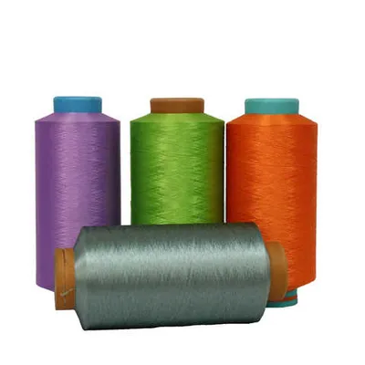 150d/144f High Color Fastness UV Resistance Dope Dyed Blue Polyester Yarn for Outdoor Fabric