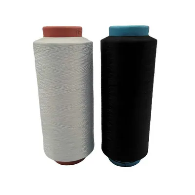 Big Loop Filament Knitting Twisted Rayon Tassel Cord Optical White DTY Yarn Dyed Color 120d Polyester Yarn for Elastic Thread